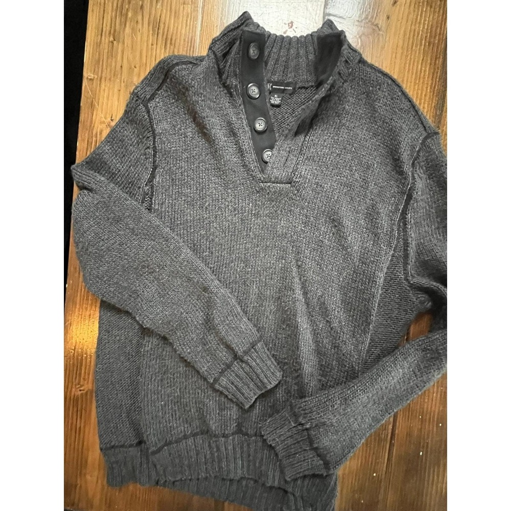 INC International Concepts Mens Charcoal Gray Knit‎ Pullover Sweater Size XL